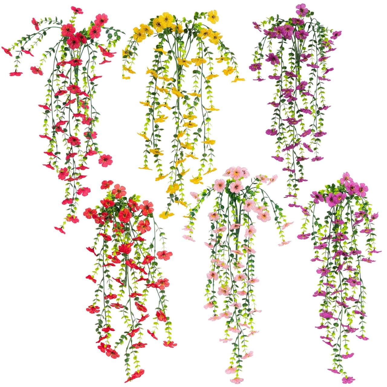 30" UV Resistant Artificial Daisy Hanging Bushes, 6ct.